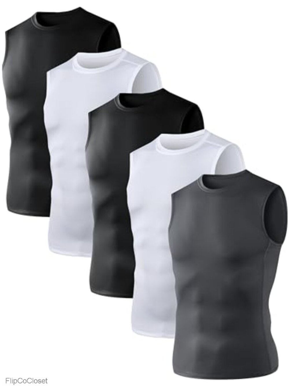 Men's Sleeveless Compression Tank Tops Base Layer Workout Athletic Shirts